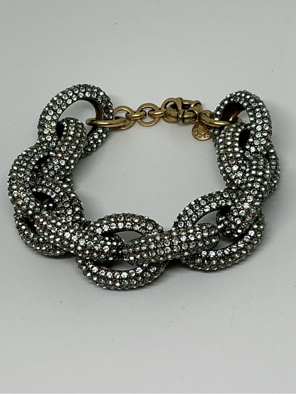 J Crew Chunky Blue Crystal Link Bracelet - Picture 3 of 9